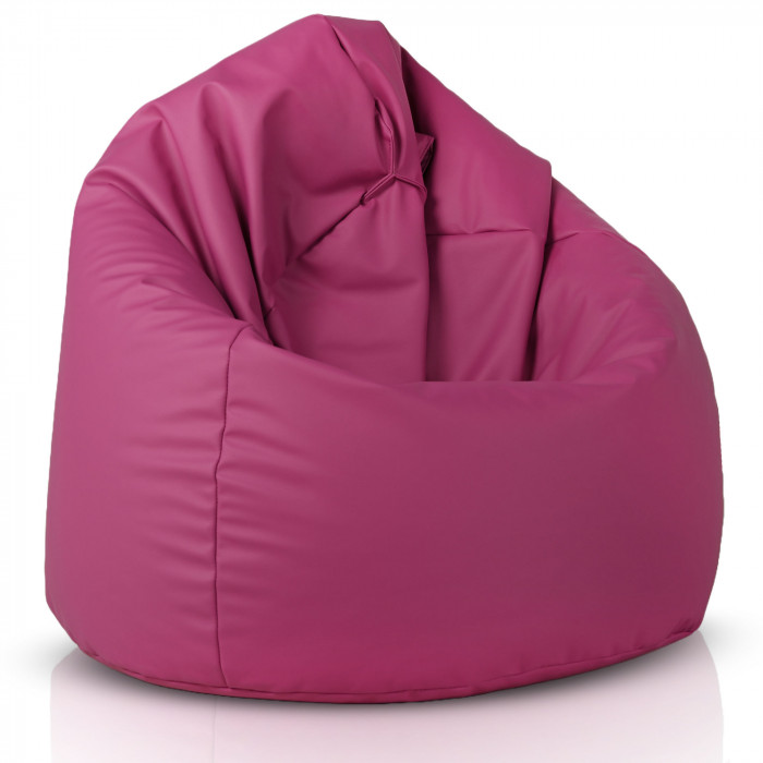 Fuchsia bean bag XXL pu leather