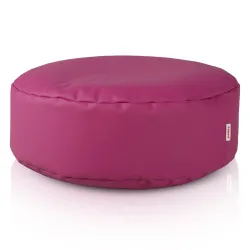 Round Footstool Pouffe - Faux Leather