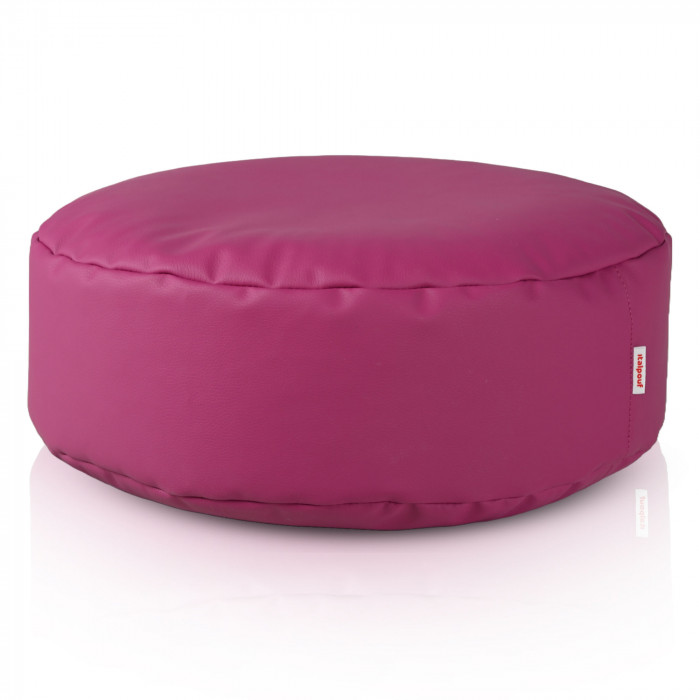 Fuchsia footstool pu leather