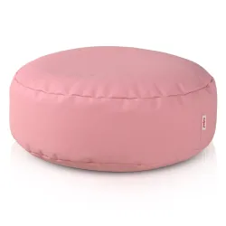 Round Footstool Pouffe - Faux Leather