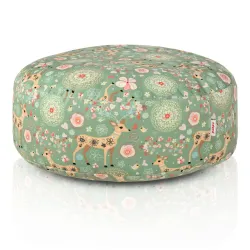 Round Footstool Pouffe - Premium Printed Fabric