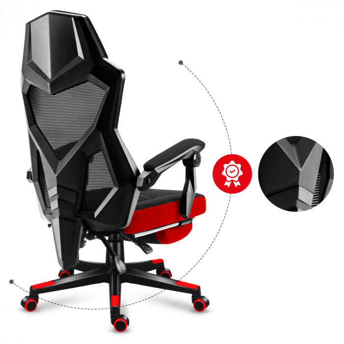 The back of the gaming chair Huzaro Combat 3.0 Red