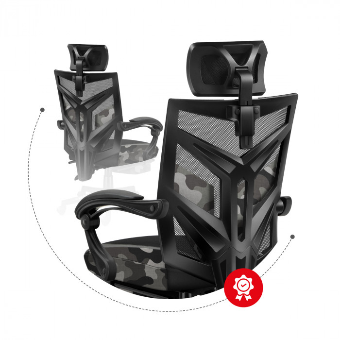 The back of the gaming chair Huzaro Combat 5.0 Camo