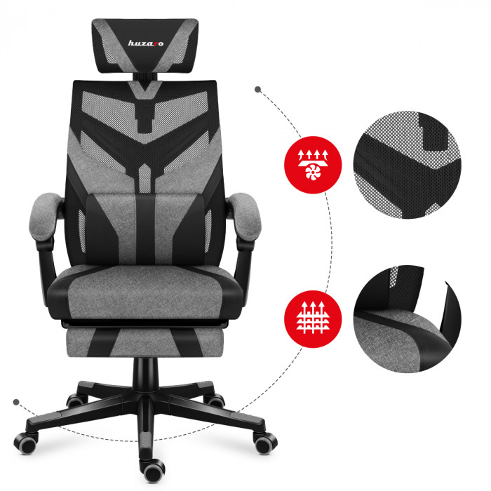 Materials used in the Combat 5.0 Grey Mesh chair