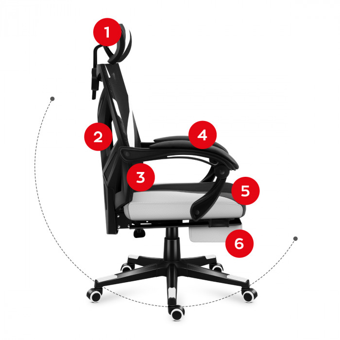 Features of Combat 5.0 White chair