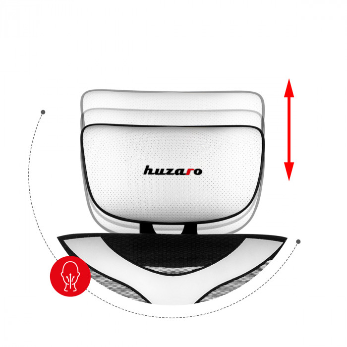 Huzaro Combat 8.0 White headrest adjustment