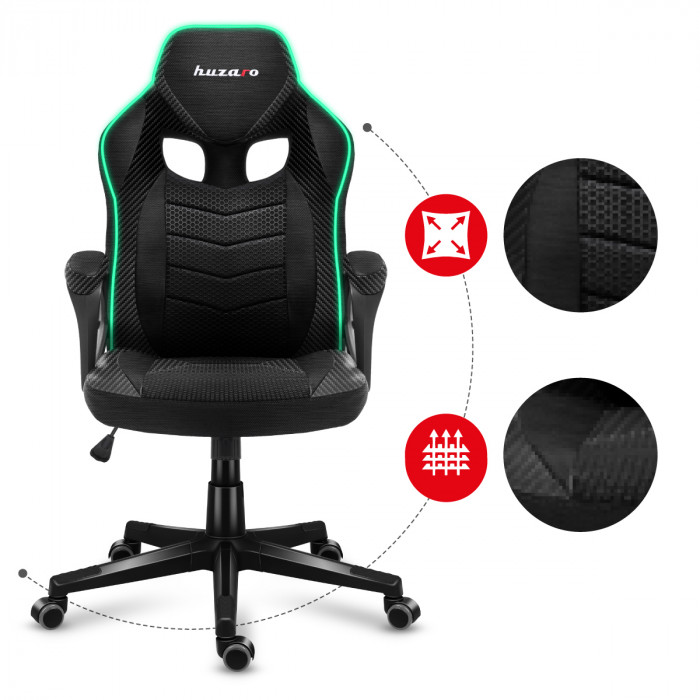 Materials used in the Huzaro Force 2.5 RGB Carbon gaming chair