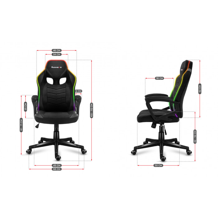 Dimensions of the chair Huzaro Force 2.5 Carbon RGB