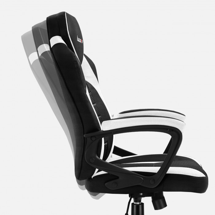 Left side of Huzaro Force 2.5 White Mesh chair with rocking function