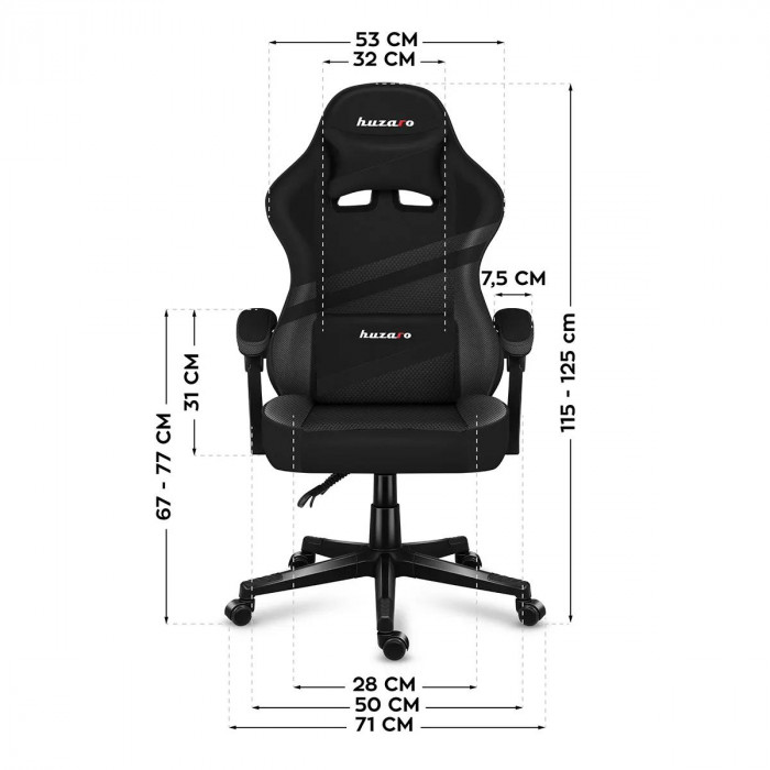 Dimensions of the Huzaro Force 4.4 carbon chair