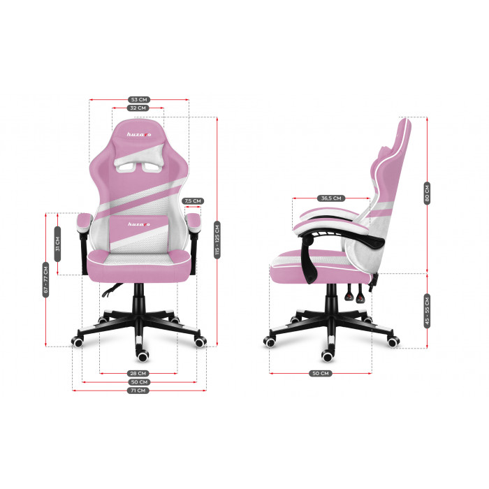 Dimensions of the Huzaro Force 4.4 Pink Mesh Chair