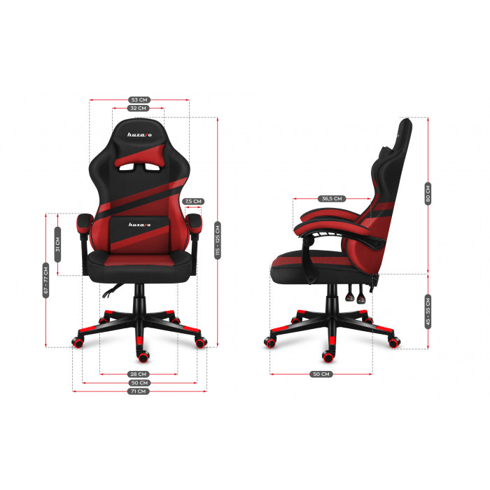 Dimensions of the Huzaro Force 4.4 red mesh chair