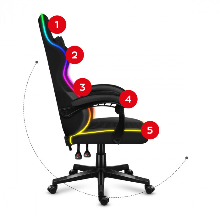 Force 4.4 RGB Black ergonomic gaming chair