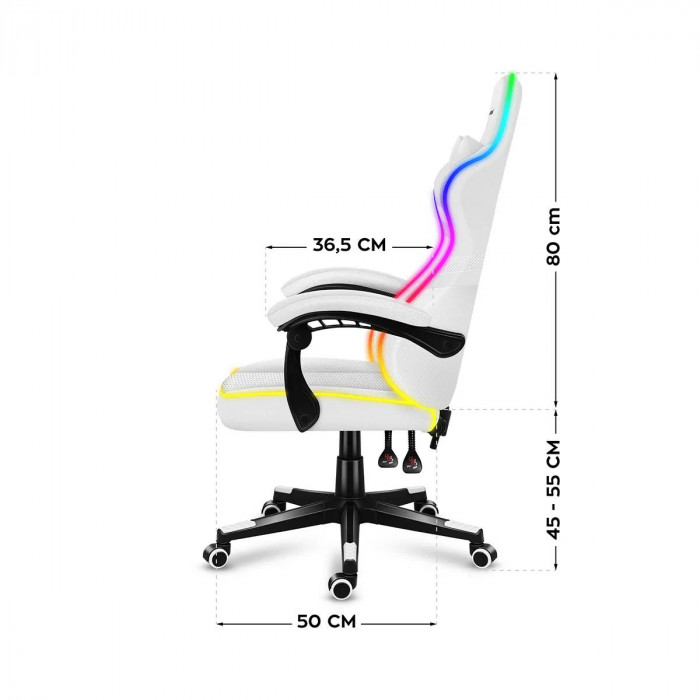 Dimensions of the Huzaro Force 4.4 RGB White chair