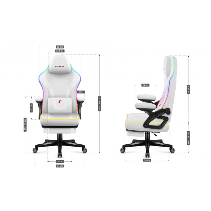 Dimensions of the Huzaro Force 4.6 White chair