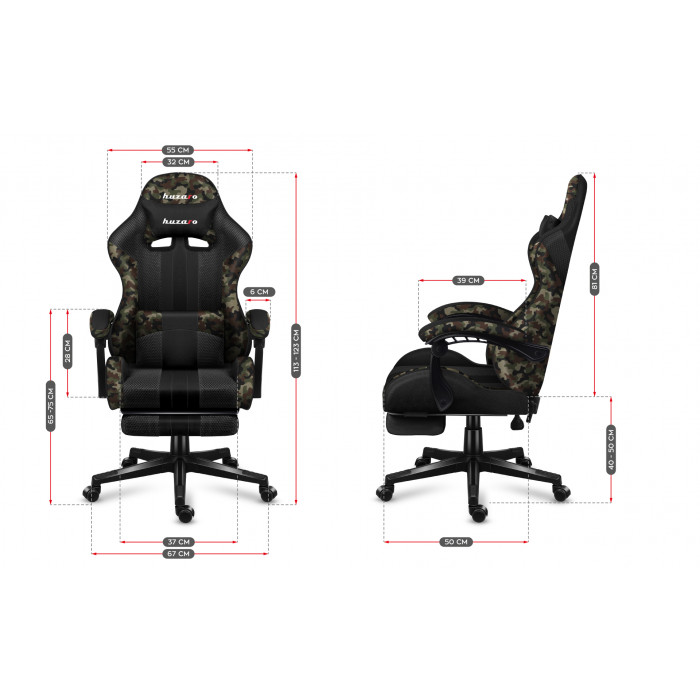 Dimensions of the Huzaro Force 4.7 Camo Mesh chair