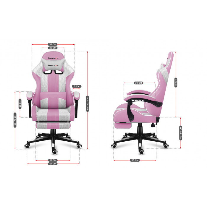 Dimensions of Huzaro Force 4.7 Pink Mesh Chair