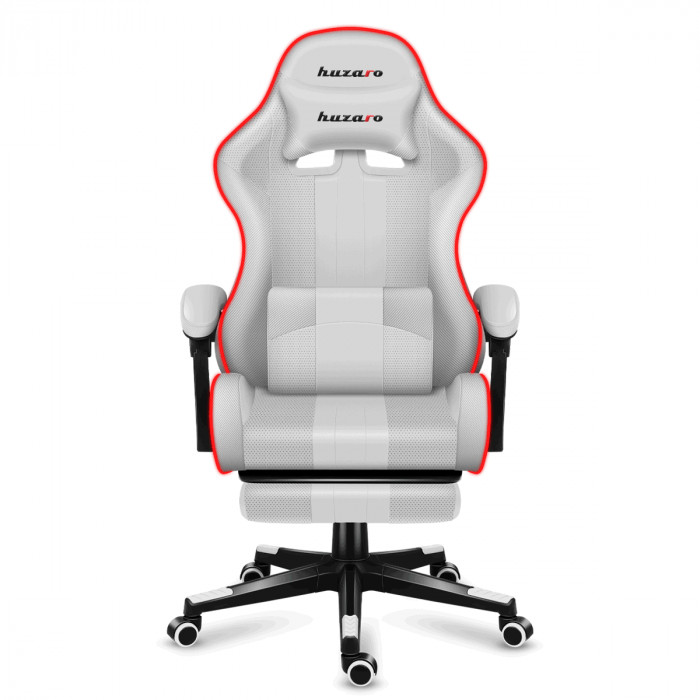 Force 4.7 White RGB gaming chair - glowing 