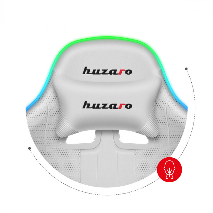 Huzaro Force 4.7 White RGB gaming chair lumbar cushion