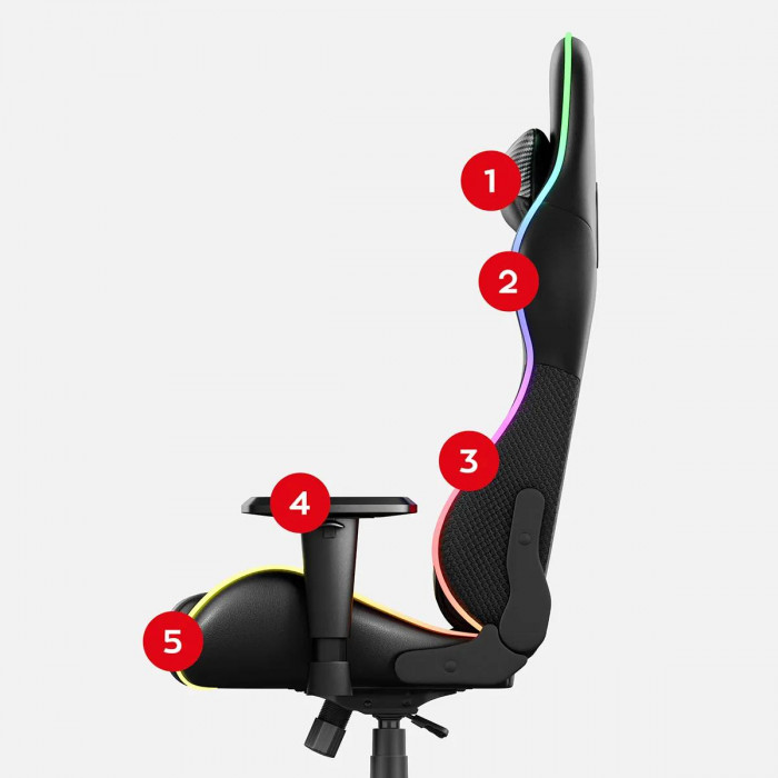 Side of the Huzaro Force 6.2 Black RGB gaming chair 