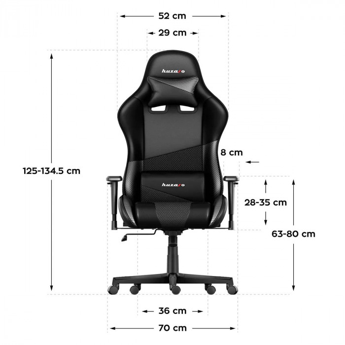 Dimensions of the Huzaro Force 6.2 carbon chair