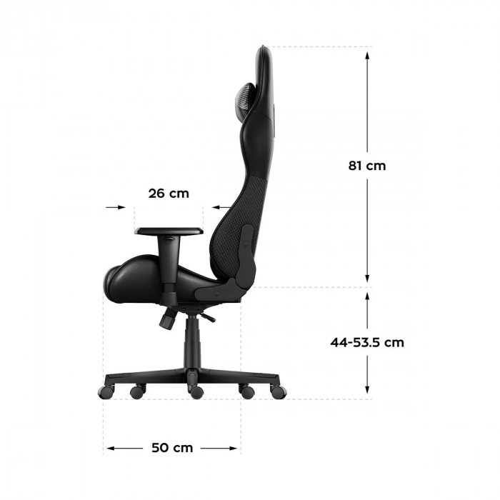 Dimensions of the Huzaro Force 6.2 carbon chair