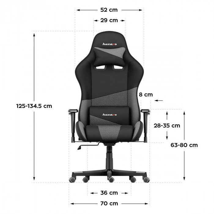 Dimensions of Huzaro Force 6.2 grey mesh chair