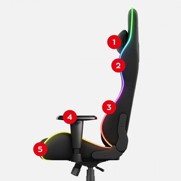 Side of the Huzaro Force 6.2 Mesh RGB gaming chair 