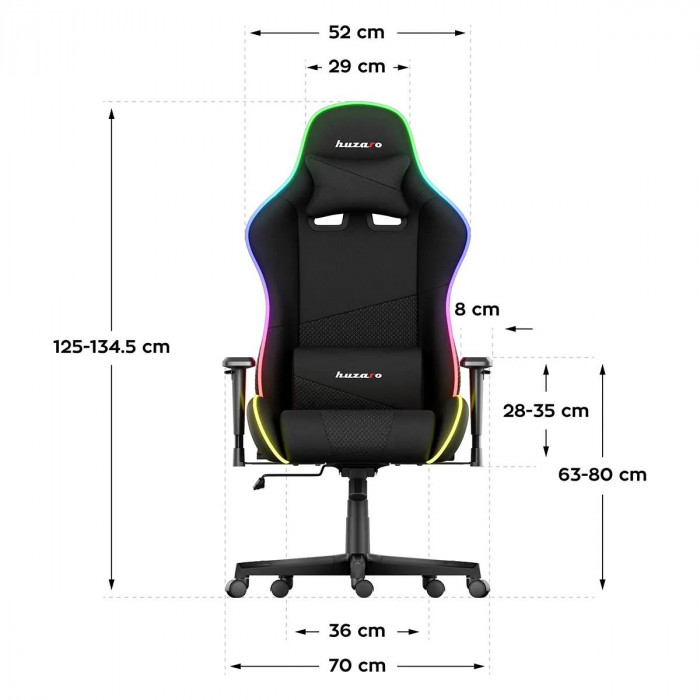 Dimensions of the Huzaro Force 6.2 Mesh RGB chair 