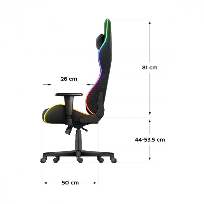 Dimensions of the Huzaro Force 6.2 Mesh RGB chair 