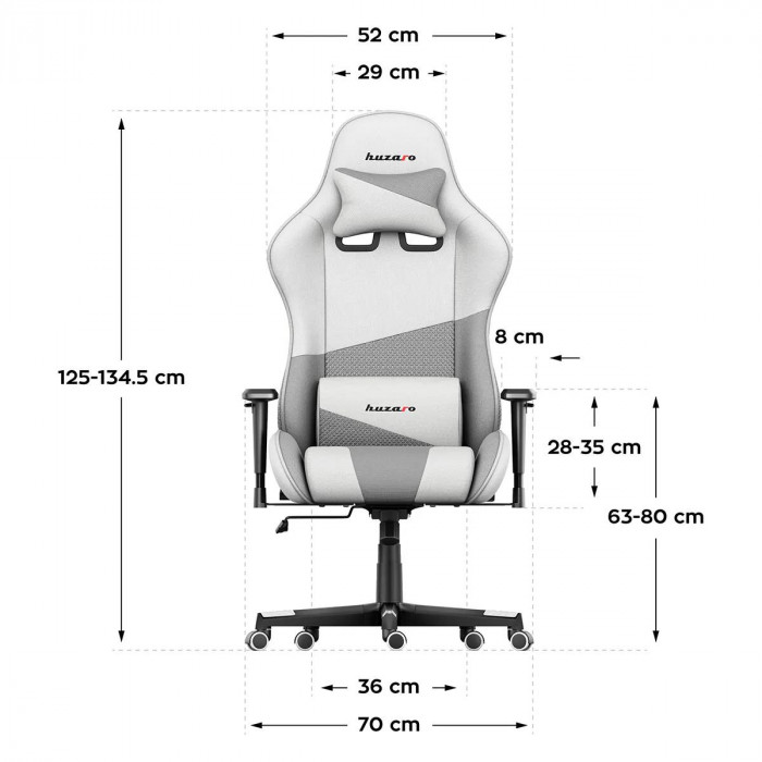 Dimensions of the chair Huzaro Force 6.2 white mesh