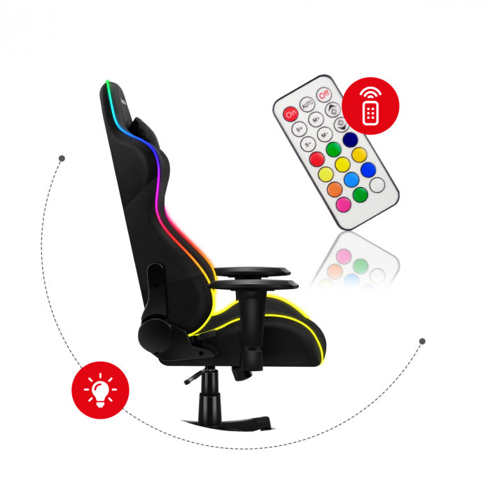 Huzaro Force 6.3 Mesh RGB LED gamer chair with remote control