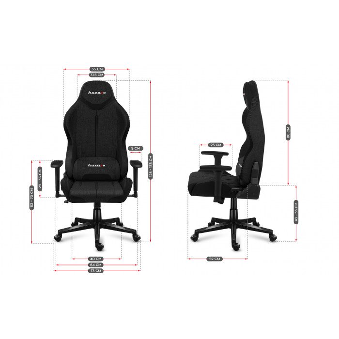 Dimensions of the Huzaro Force 7.9 Black Mesh chair