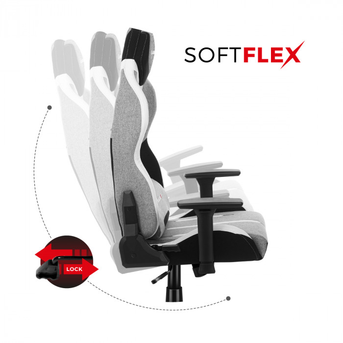 Softlex function of the Huzaro Force 7.9 Grey Mesh gaming chair