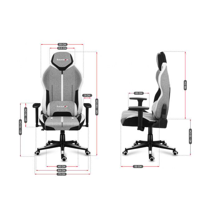 Dimensions of the Huzaro Force 7.9 Grey Mesh seat