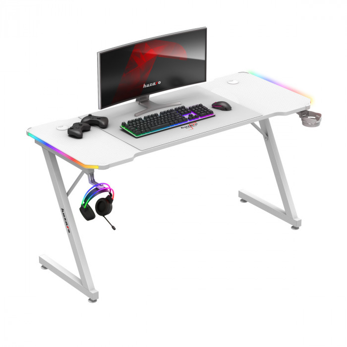 Huzaro Hero 3.3 White RGB gaming desk