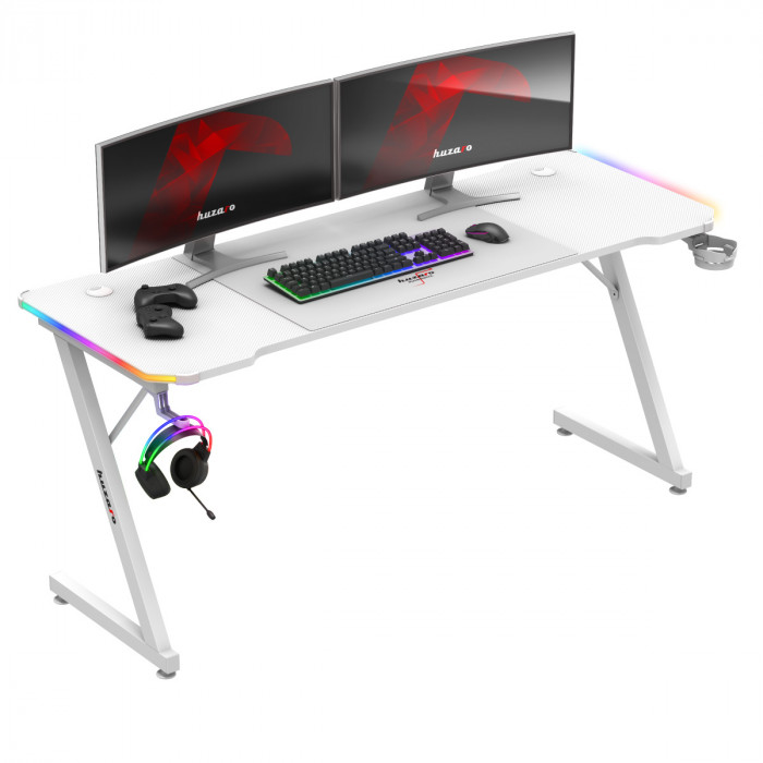 Huzaro Hero 4.8 White RGB gaming desk