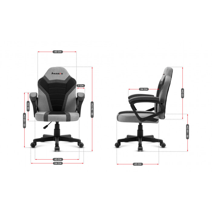 Dimensions of the chair Ranger 1.0 Grey Mesh