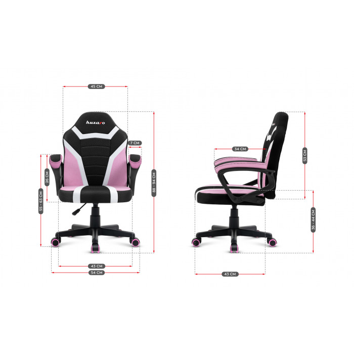 Dimensions of the chair Ranger 1.0 Pink Mesh