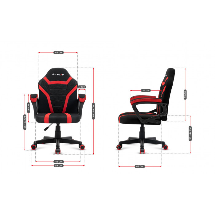 Dimensions of the Ranger 1.0 Red Mesh Chair