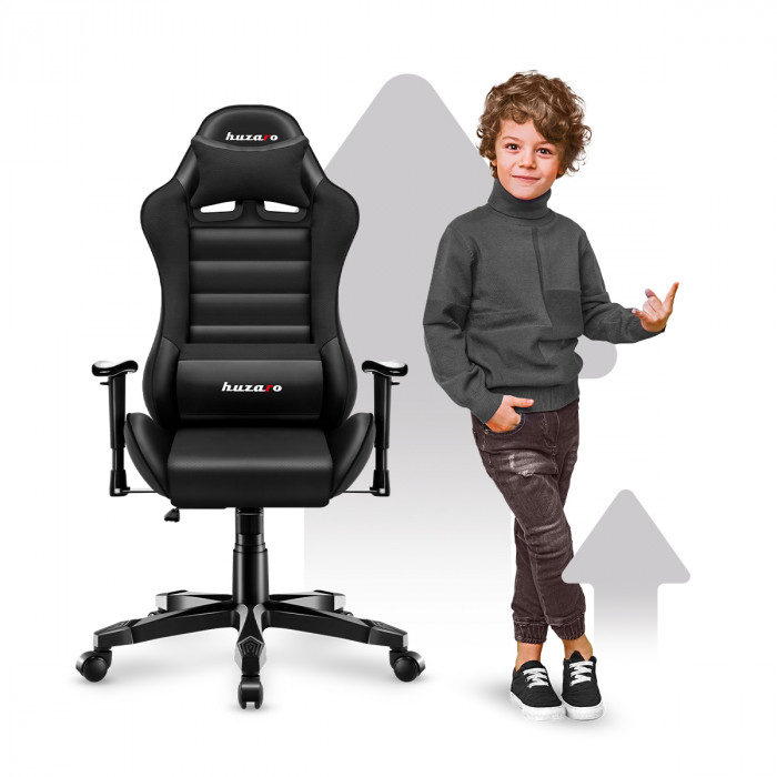 Front of the Ranger 6.0 Black chair with child 