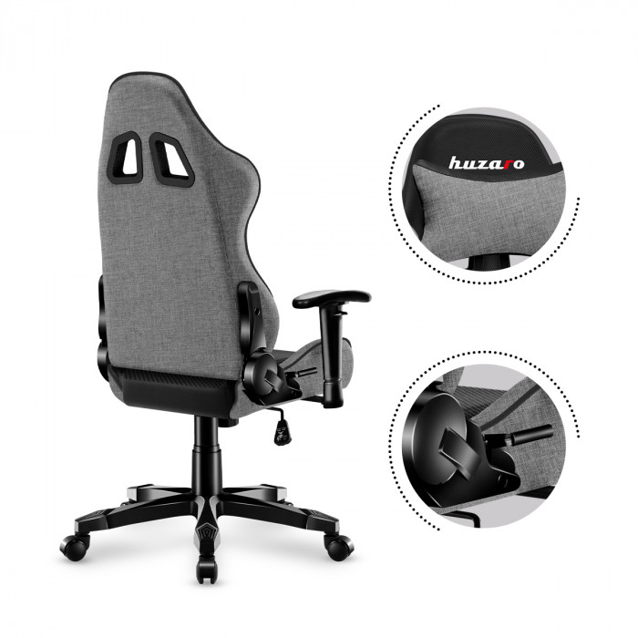 Ranger 6.0 Grey Mesh chair back with neck cushion and backrest unfolding mechanism