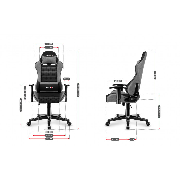 Dimensions of the Ranger 6.0 Grey Mesh chair