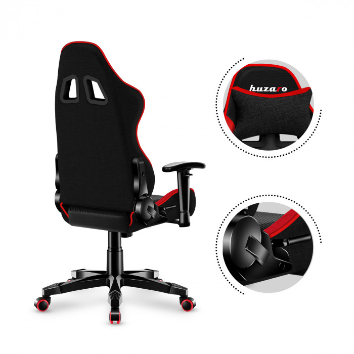 Ranger 6.0 Red seat back with neck cushion and backrest unfolding mechanism