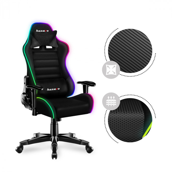 Right slant of the Huzaro Ranger 6.0 RGB chair with fabrics