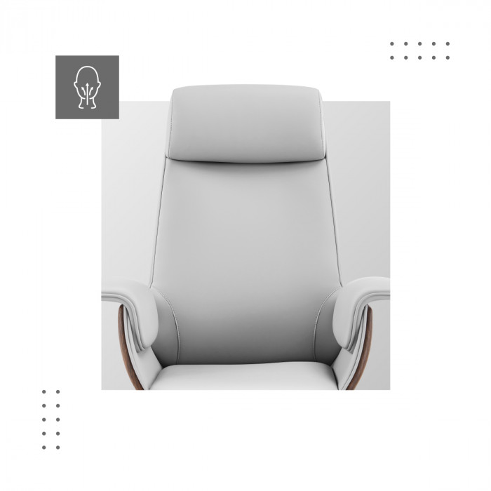 Ergonomic headrest in Boss 8.2 White chair