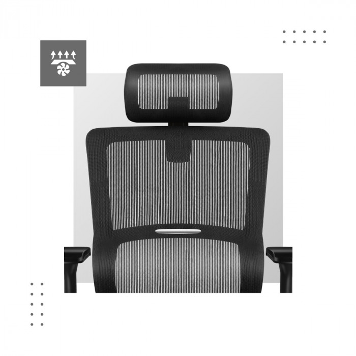 Air circulation in the Expert 6.2 Black office chair