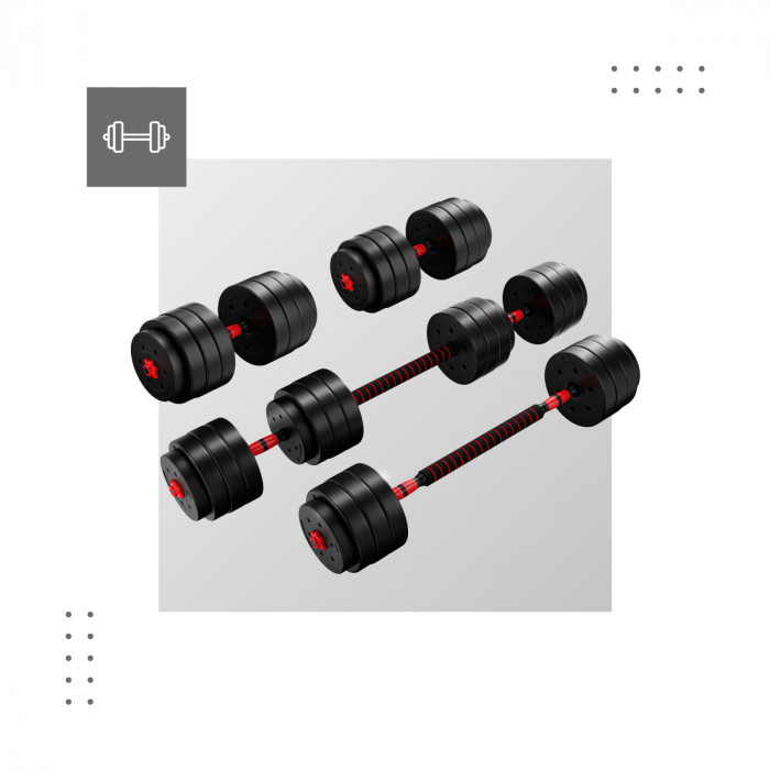 Lion 40 barbell and bitumen dumbbells