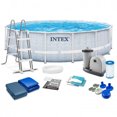 round metal frame garden pool 488 x 122 cm 12in1 Intex 26746