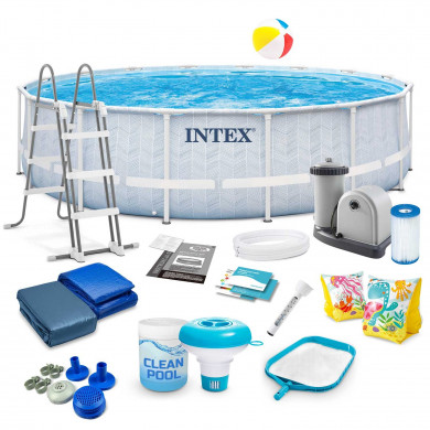 Round metal frame garden pool 488 x 122 cm,18in1 Intex 26746